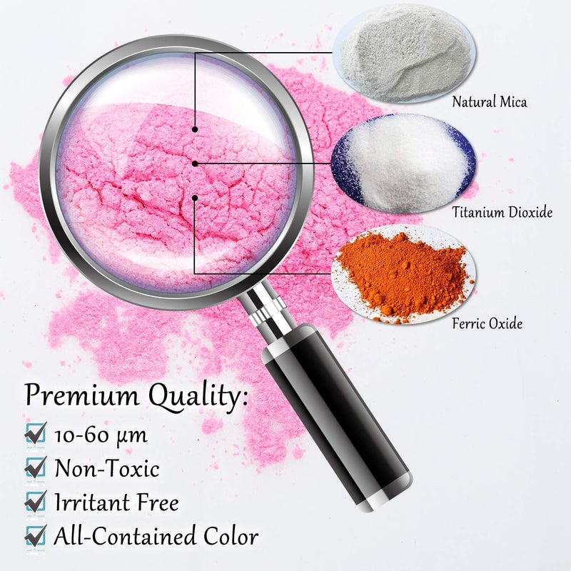 DecorRom Epoxy Resin Color Pigment - Huge 100g/3.5 Ounces Metallic Mica Powder for Adult Hobby, Epoxy Resin Art Coloring, Crafts - Cosmetic Grade Resin Color Dye for Jewelry, Soap Making, Nails Art (Pink) - Image 5